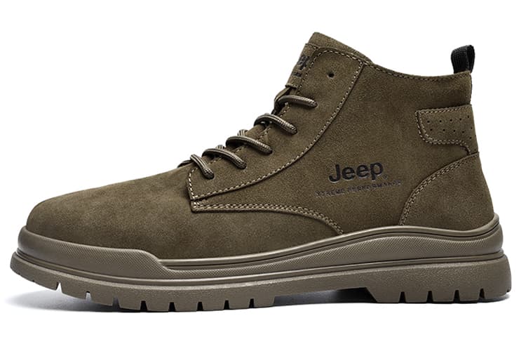 Jeep Ankle Length Martin Boot High Top Men's Army Green