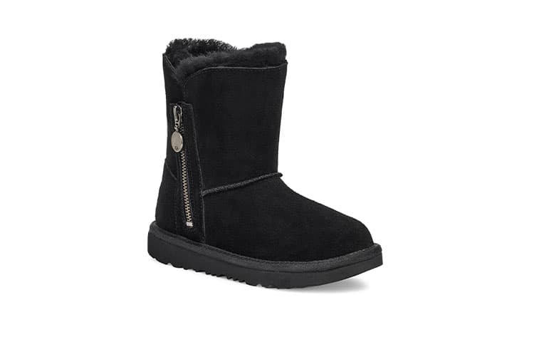 Короткие теплые и износостойкие зимние сапоги UGG Bailey на молнии, черные, для детей от 3 до 7 лет