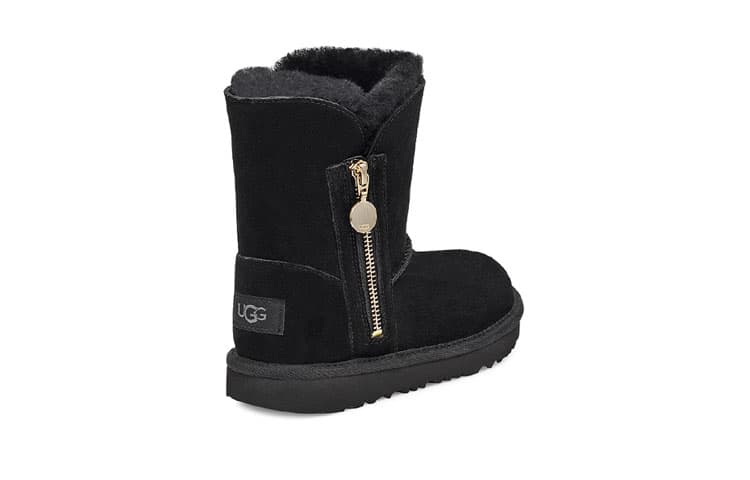 Короткие теплые и износостойкие зимние сапоги UGG Bailey на молнии, черные, для детей от 3 до 7 лет