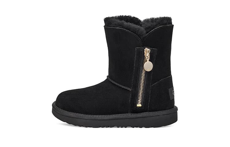 UGG Bailey Zip Short Warm And Wear-Resistant Snow Boots Black Children Aged 3-7 Years Old