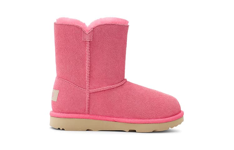 Короткие устойчивые к истиранию зимние сапоги UGG Bailey на молнии для детей в возрасте от 3 до 7 лет розового цвета
