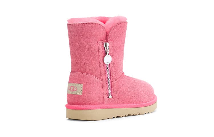 Короткие устойчивые к истиранию зимние сапоги UGG Bailey на молнии для детей в возрасте от 3 до 7 лет розового цвета