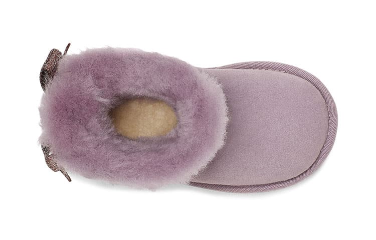 UGG Mini Bailey Bow блестящие зимние сапоги розового и фиолетового цвета для детей от 3 до 7 лет