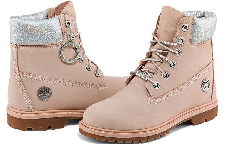 Женские водонепроницаемые ботинки Timberland Heritage 6 дюймов, светло-розовый нубук