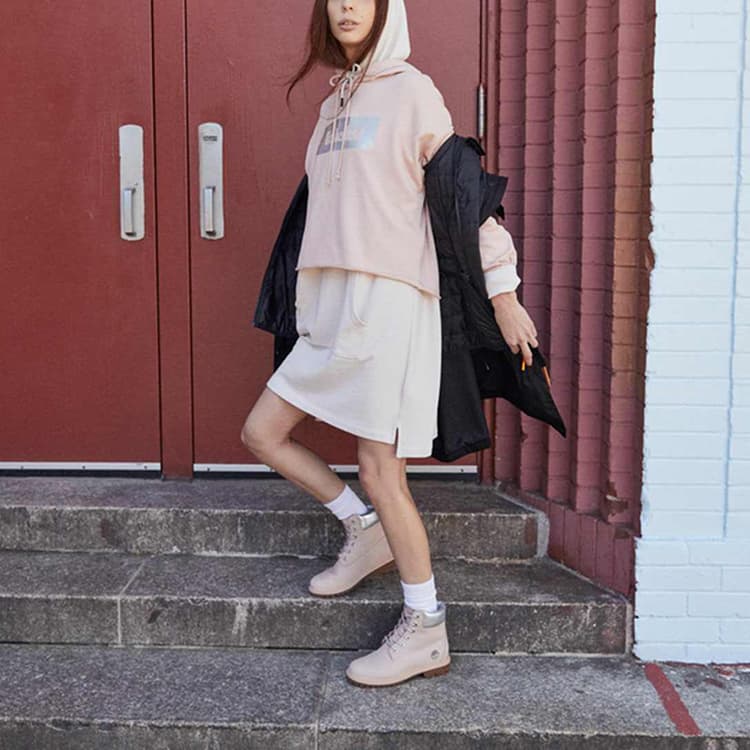 Женские водонепроницаемые ботинки Timberland Heritage 6 дюймов, светло-розовый нубук