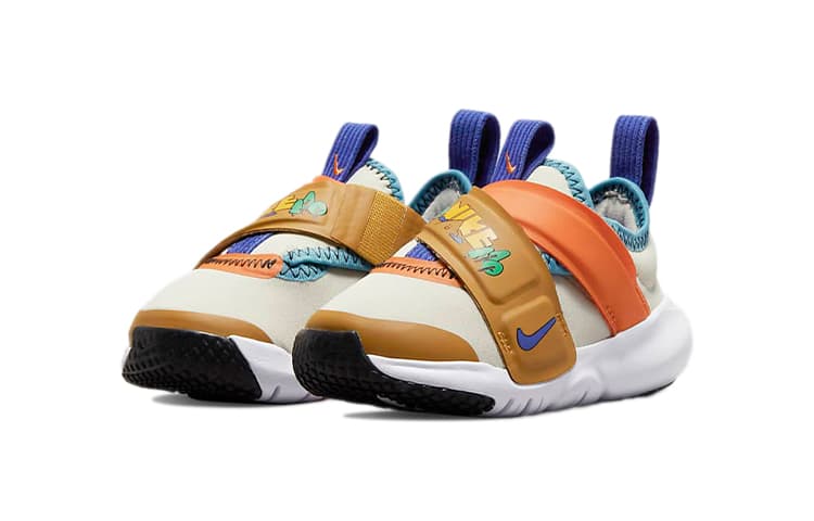 Nike Flex Advance Bt устойчивые к истиранию дышащие поддерживающие низкие кроссовки оранжево-желтые для младенцев и малышей