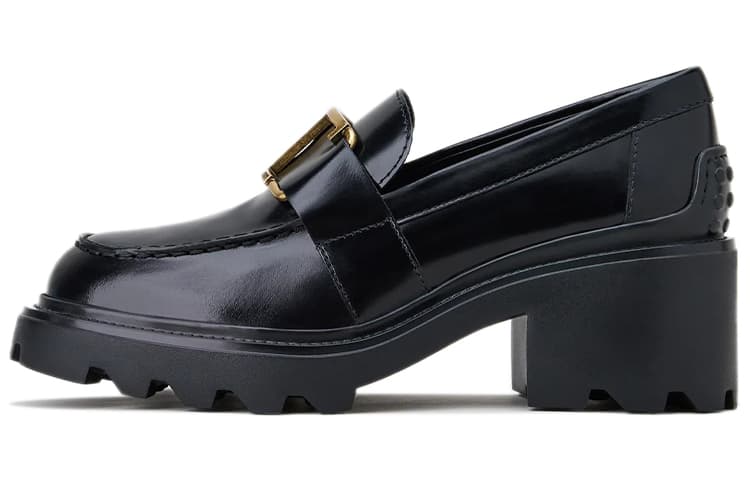 TOD'S T Plaque Block Heel Loafers Women's