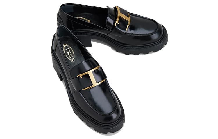 Женские лоферы на блочном каблуке TOD'S T Plaque