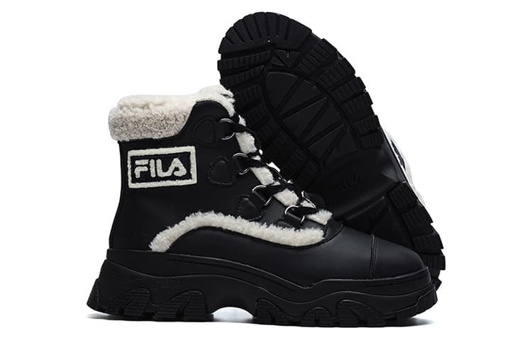 Теплые зимние ботинки FILA, черные, белые, женские