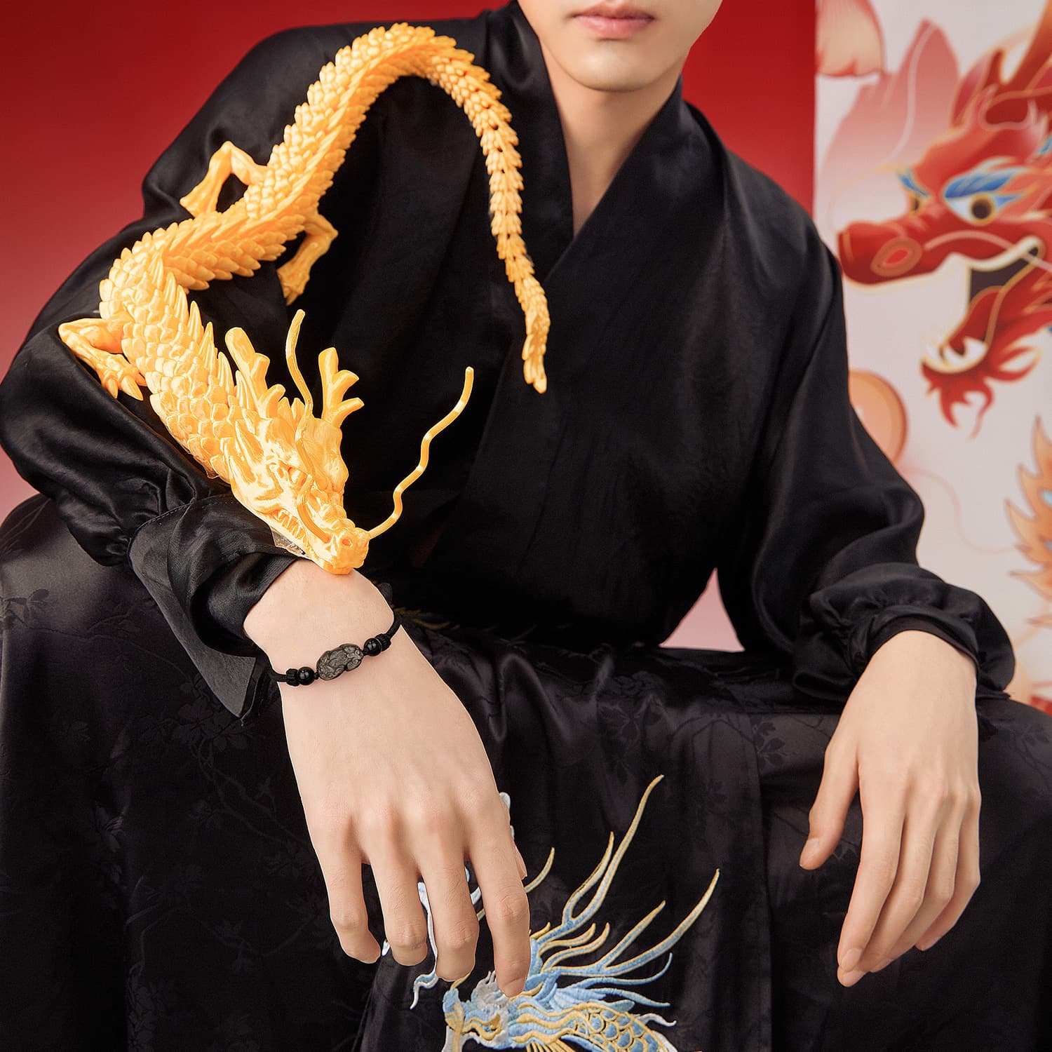 STYLEJING Браслеты из серебряного обсидиана унисекс