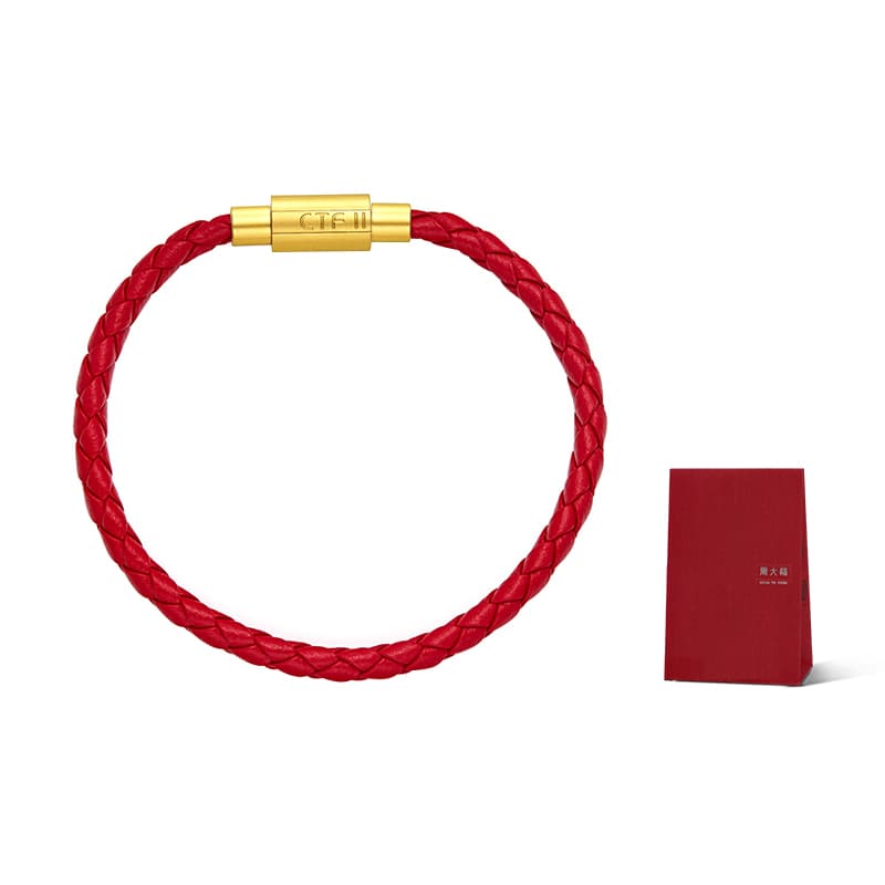 Кожаный шнур CHOW TAI FOOK, ювелирный аксессуар на удачу, унисекс