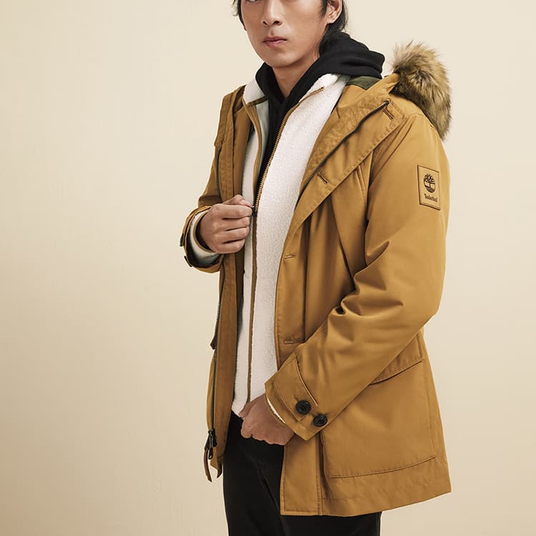 Мужская парка Timberland, пшеничная