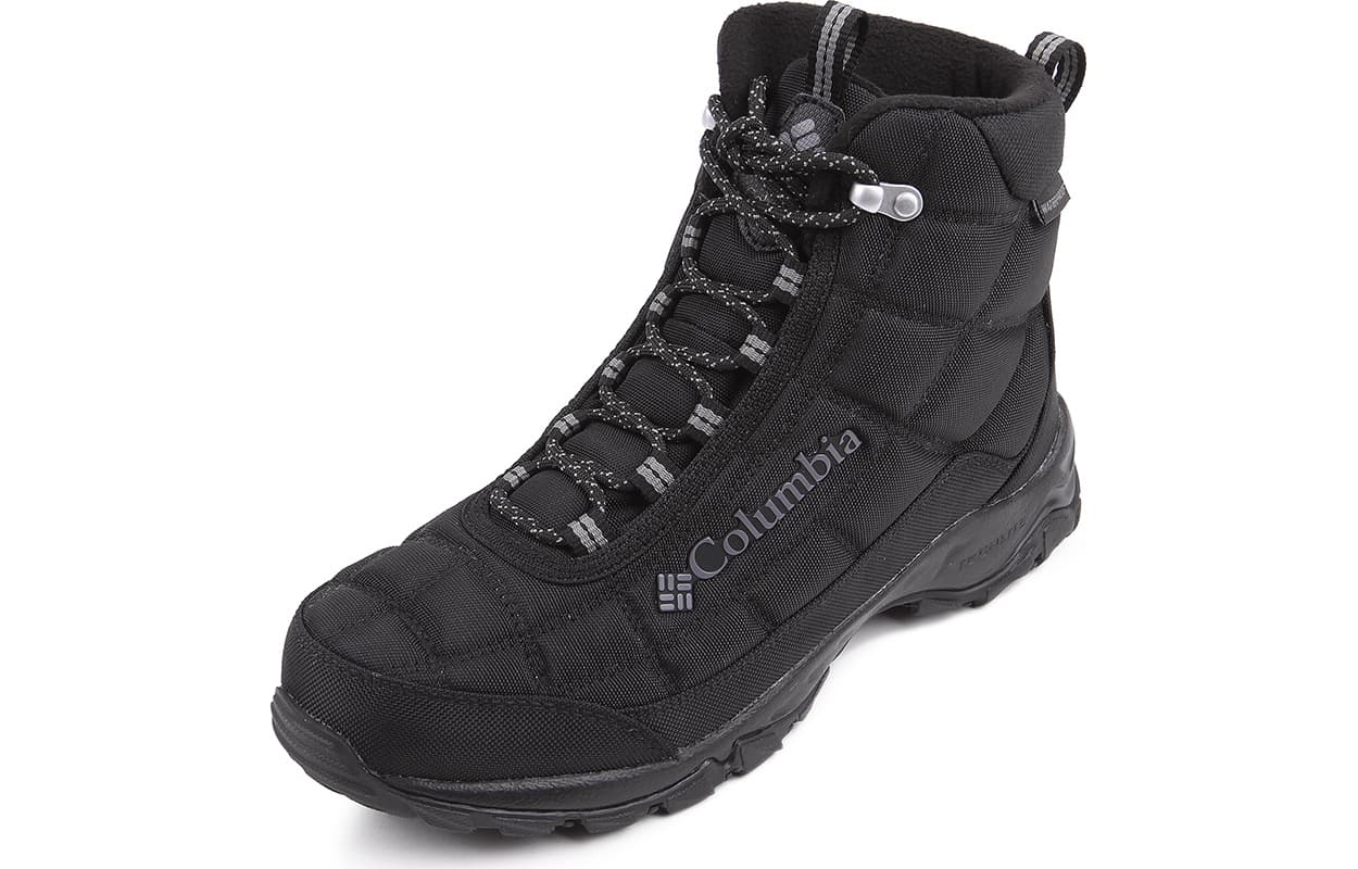 Нескользящие водонепроницаемые теплые трекинговые туфли с высоким берцем Columbia, мужские черные