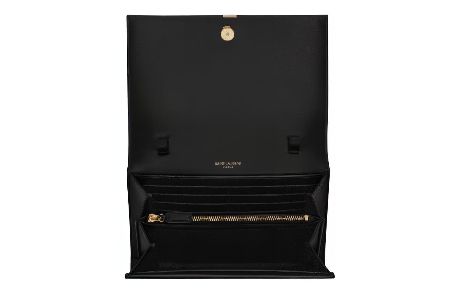 Женский кошелек SAINT LAURENT Monogram из телячьей кожи, сумка через плечо, черный цвет