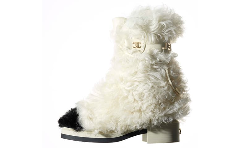 CHANEL Mid Calf Boots Women's White