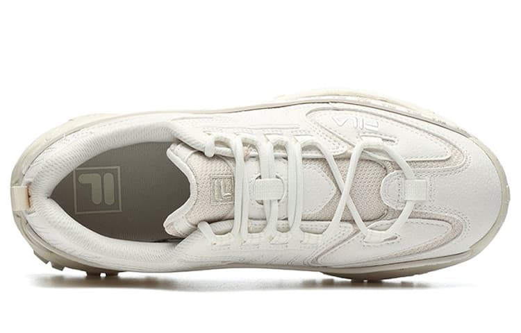 FILA Модные кроссовки Амортизирующие, износостойкие низкие массивные кроссовки женские белые серые