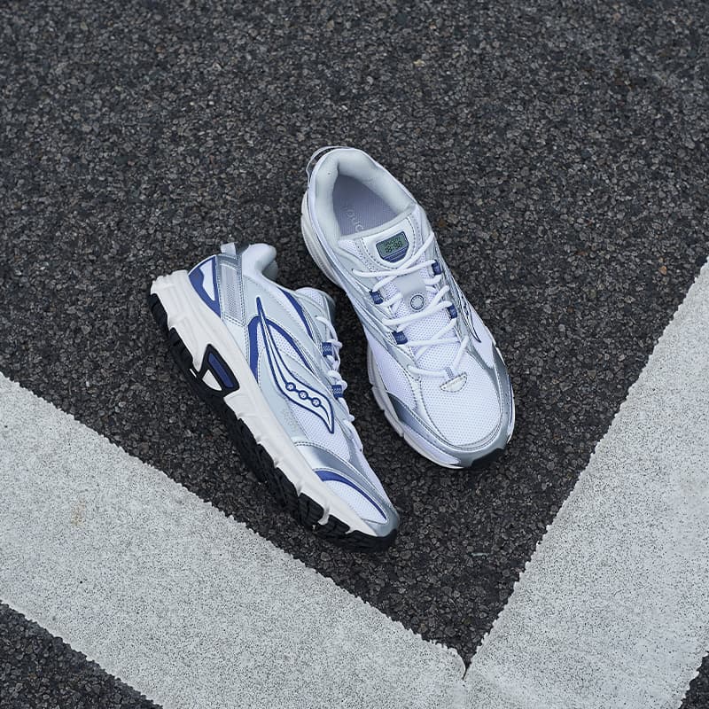 Saucony Cohesion 2K амортизирующие, противоскользящие, износостойкие, дышащие, повседневные кроссовки с низким верхом, унисекс, белый, серебристый