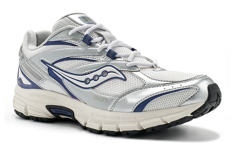 Saucony Cohesion 2K амортизирующие, противоскользящие, износостойкие, дышащие, повседневные кроссовки с низким верхом, унисекс, белый, серебристый