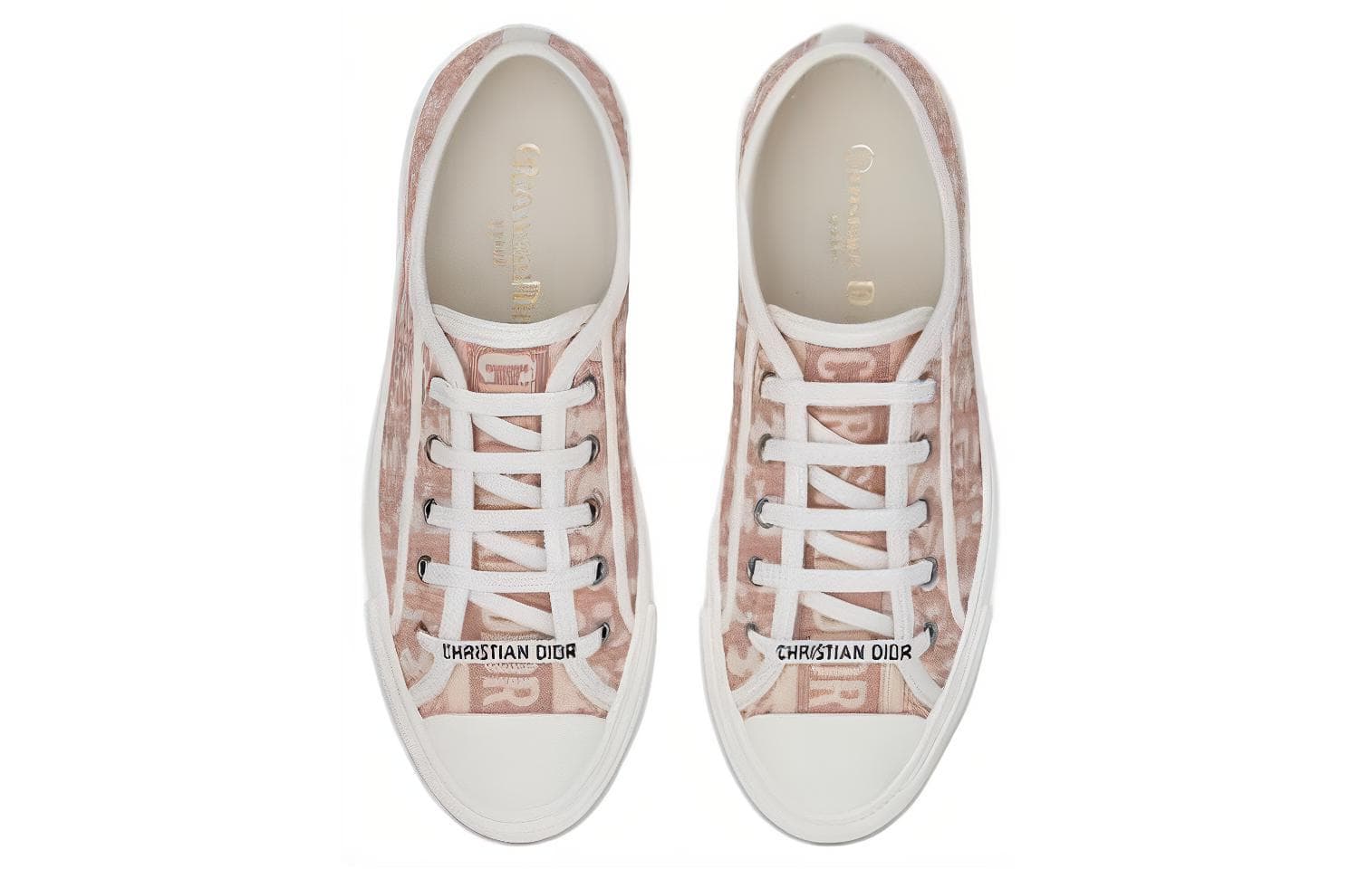 Женские туфли телесного цвета DIOR Walk'N'DIOR телесного цвета с косой вышивкой