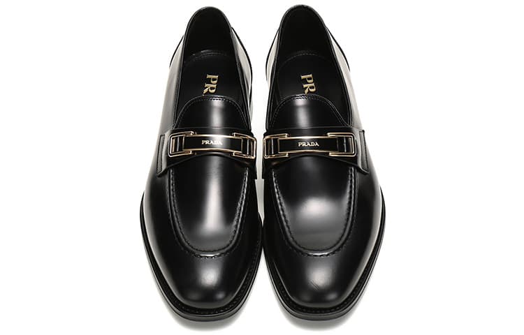 PRADA Лоферы мужские низкие черные