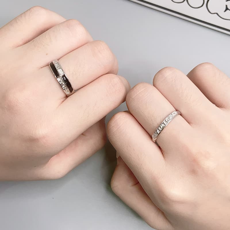 FireMonkey S999 изящные серебряные парные кольца унисекс, индивидуальная поздравительная открытка