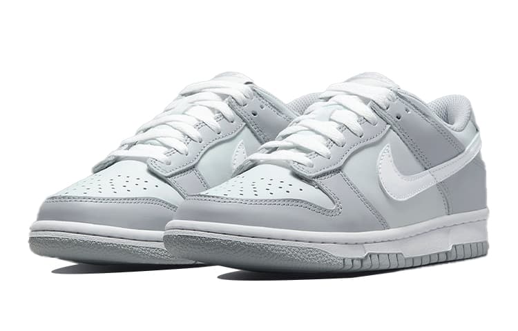 Двухцветные кроссовки Nike Dunk Low серого цвета GS
