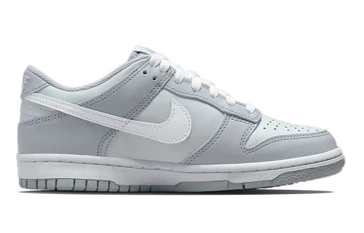 Двухцветные кроссовки Nike Dunk Low серого цвета GS