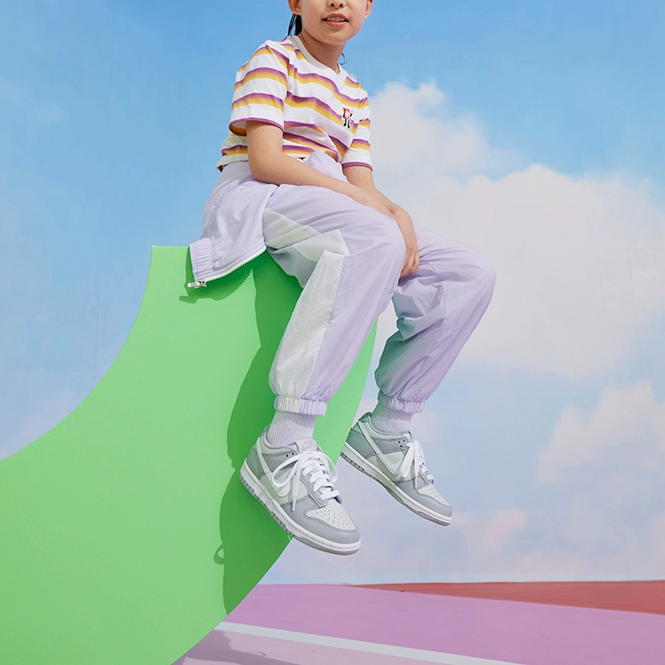 Двухцветные кроссовки Nike Dunk Low серого цвета GS