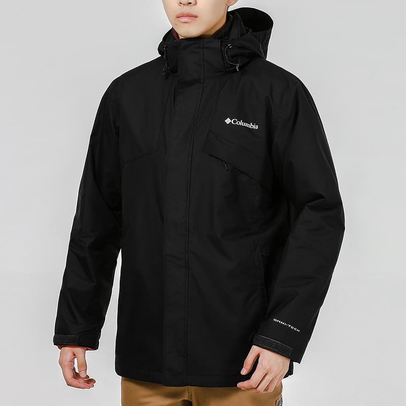 Водонепроницаемая и ветрозащитная куртка-ветровка Columbia для походов на открытом воздухе, мужская черная