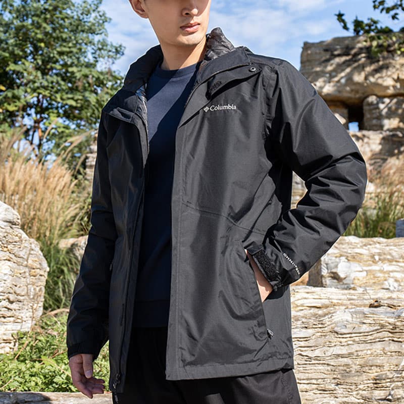 Columbia, уличная походная куртка для городской жизни/путешествий/поездок, ветрозащитная термо-ветровка, мужская черная куртка