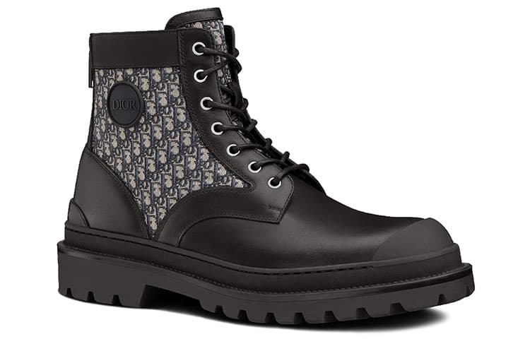 Ботильоны DIOR Explorer черного, бежевого цвета, жаккардовые DIOR Oblique