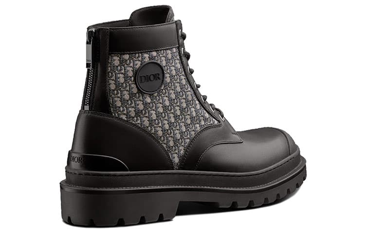 Ботильоны DIOR Explorer черного, бежевого цвета, жаккардовые DIOR Oblique