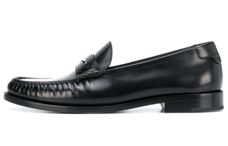 SAINT LAURENT Le Loafer Penny Slippers Black Leather