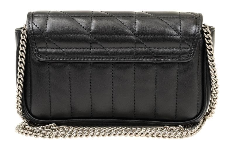 GUCCI GG Marmont Стеганая кожаная сумка через плечо, сумка через плечо Extra Mini Женская, черная