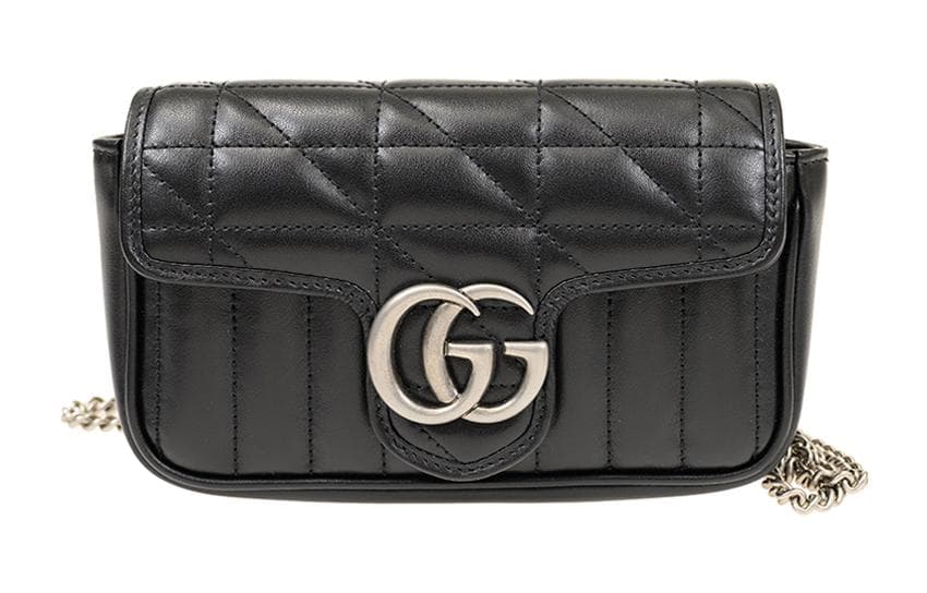 GUCCI GG Marmont Quilted Leather Shoulder Bag, Crossbody Bag Extra Mini Women's Black