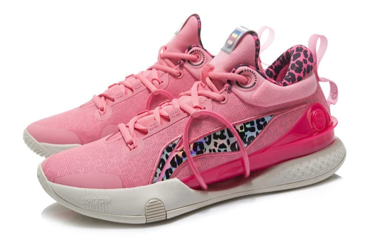 LiNing Speed ​​8 Премиум-амортизирующие противоскользящие и износостойкие низкие баскетбольные кроссовки мужские розового цвета герани
