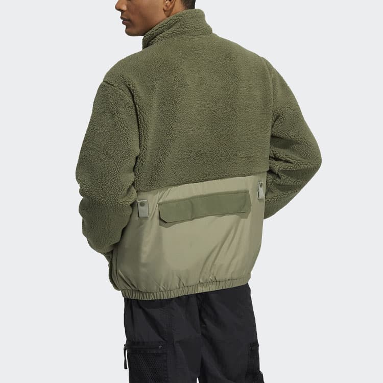 Куртка мужская шерпа Adidas Originals зеленая