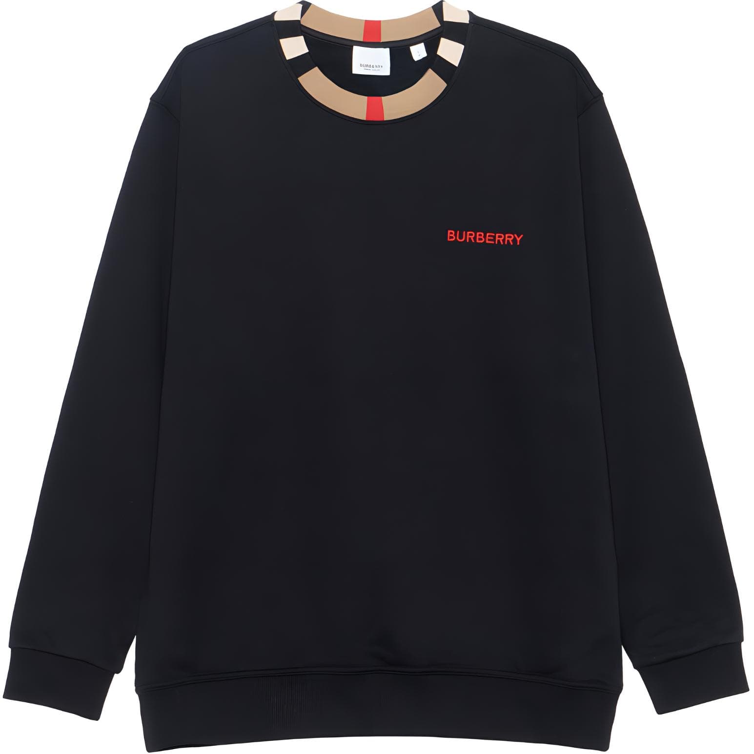 Burberry Пуловеры с круглым вырезом и длинными рукавами в полоску, черные