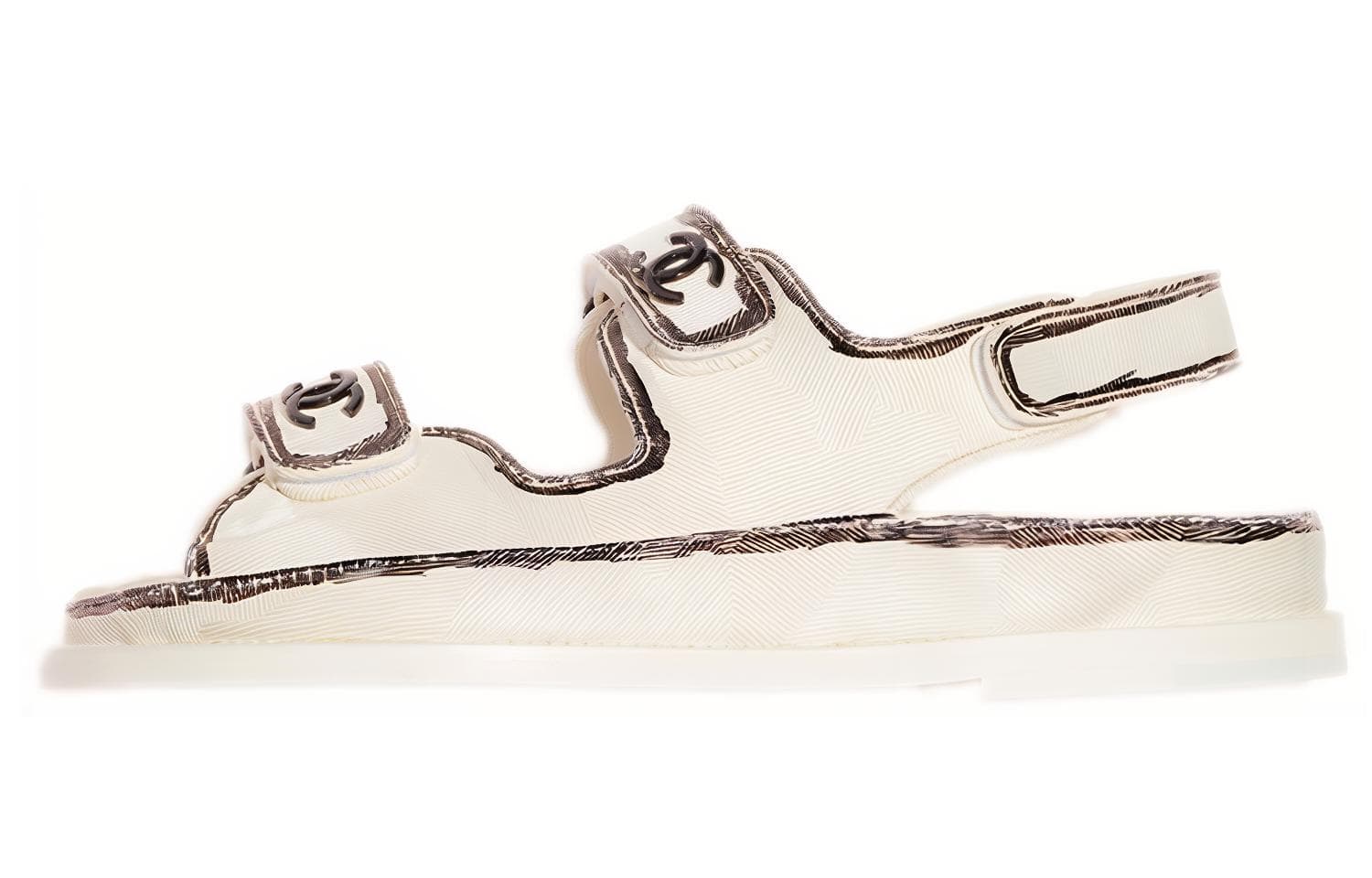 CHANEL Beach Sandals Women's Black White