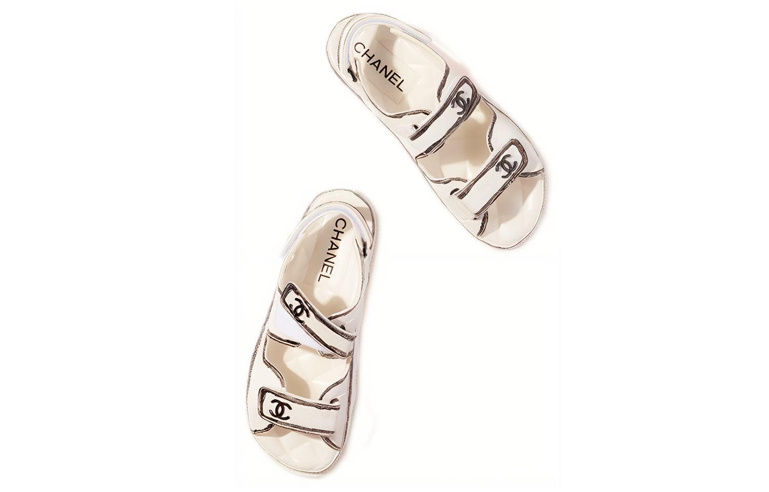 CHANEL Пляжные сандалии женские черные, белые