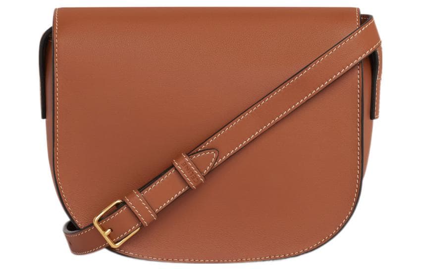 CELINE Cuir Triomphe гладкая коровья кожаная сумка через плечо женская сумка желтовато-коричневого цвета