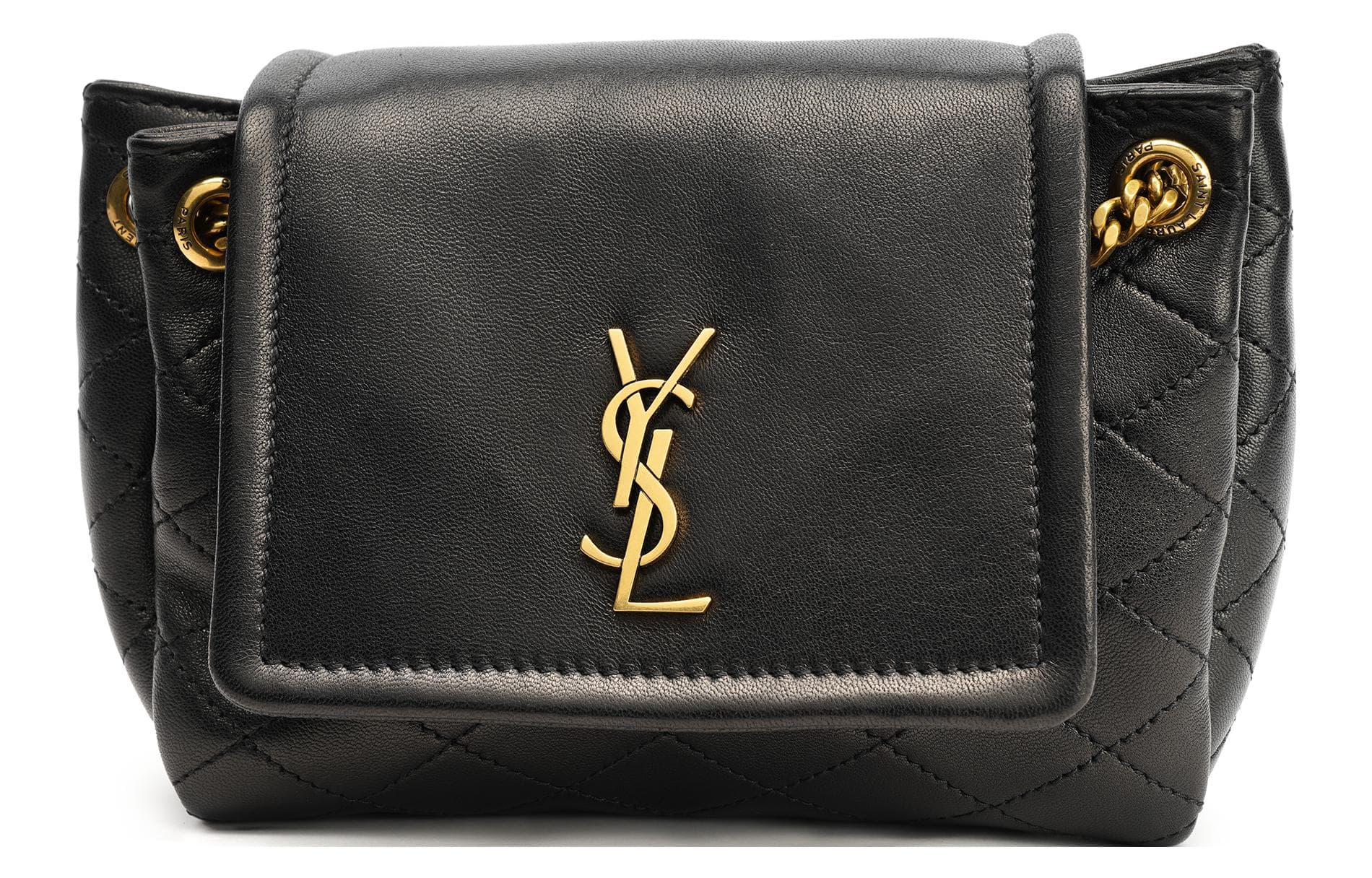 SAINT LAURENT Nolita Sheepskin Crossbody Bag, Shoulder Bag Mini Women's Black