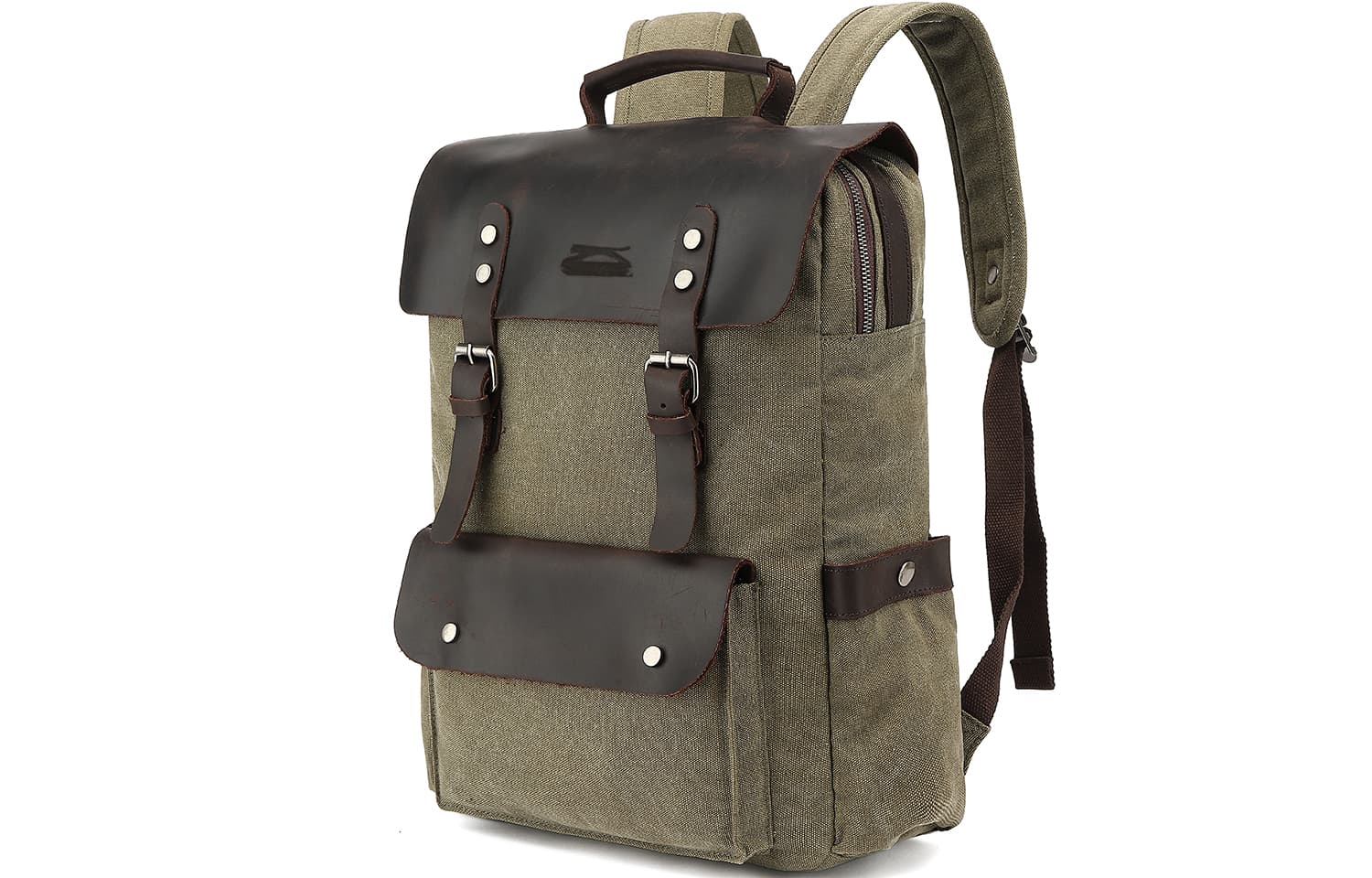 Рюкзак Slazenger из натуральной коровьей кожи с холщовым верхом, обычный, многоцветный, унисекс