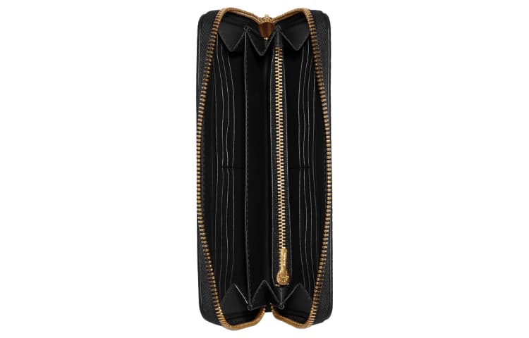 Женский клатч COACH на молнии по кругу с монограммой, кожаный кошелек, черный и коричневый с монограммой