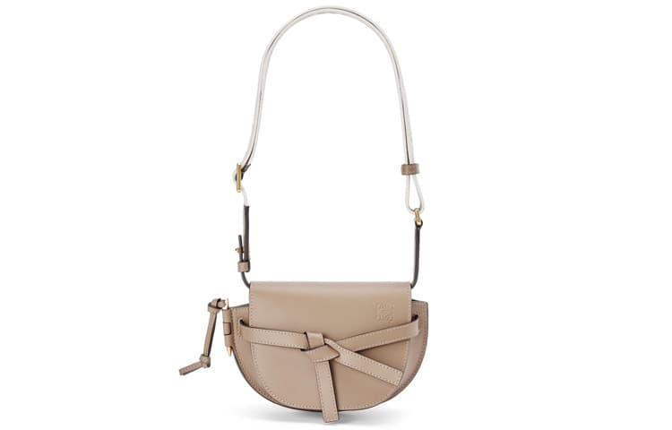 Женская седельная сумка LOEWE Gate из мягкой коровьей кожи, сумка с бантом, сумка через плечо, мини-сумка через плечо, песочного цвета