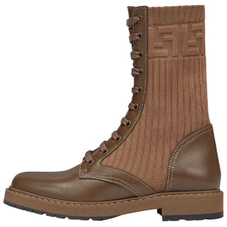 FENDI Women's FF Rockoko Biker Boot 'Brown'