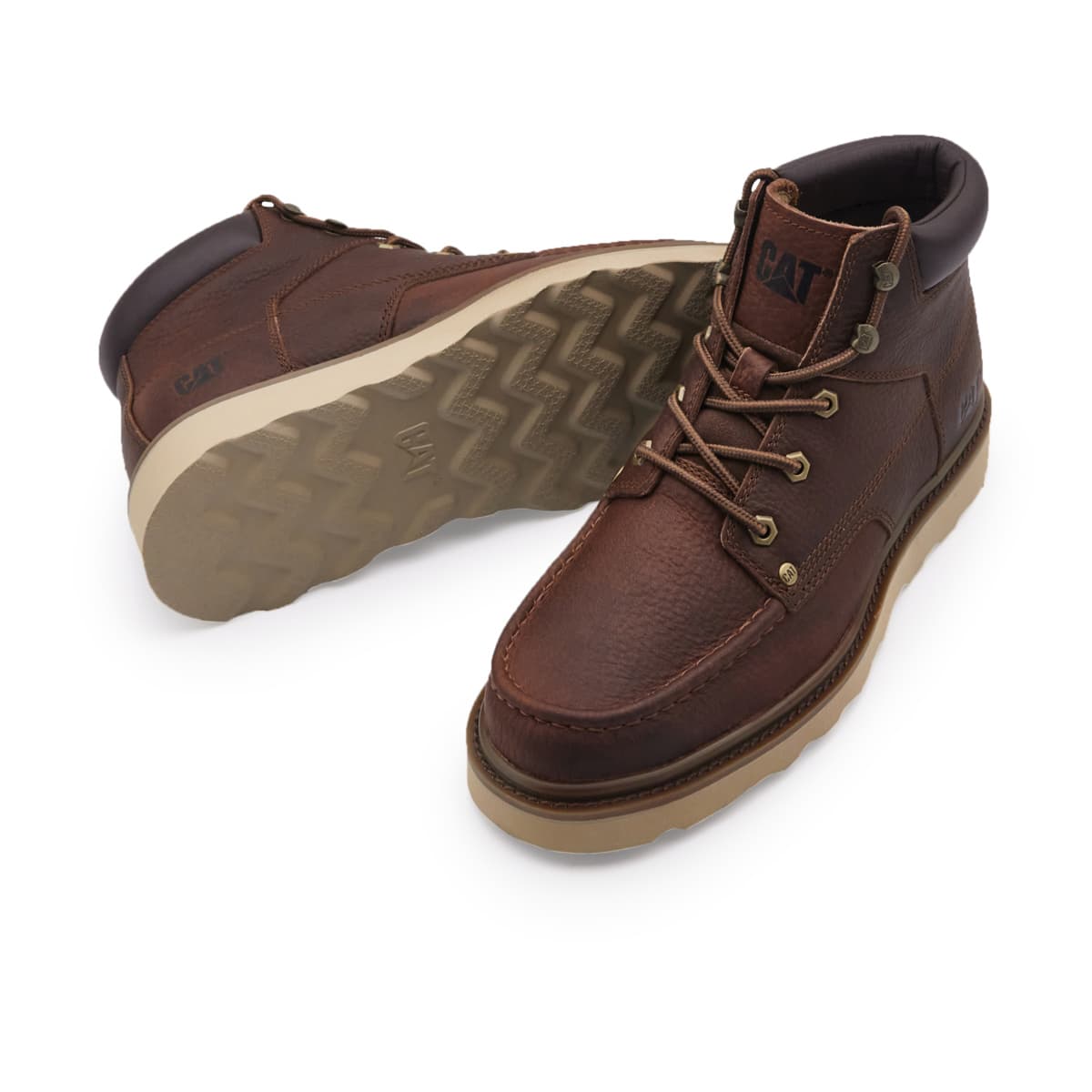 Дышащие теплые водостойкие, износостойкие и амортизирующие уличные ботинки до щиколотки CAT BYRON, мужские коричневые