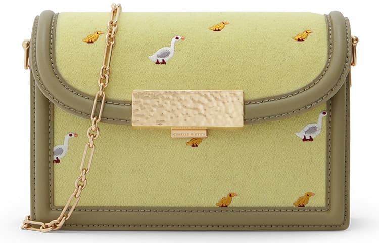 CHARLES&KEITH PU Маленькая квадратная сумка Сумка на плечо Маленькая женская многоцветная