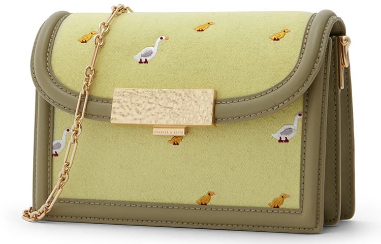 CHARLES&KEITH PU Маленькая квадратная сумка Сумка на плечо Маленькая женская многоцветная