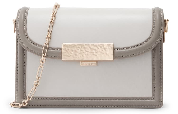 CHARLES&KEITH PU Маленькая квадратная сумка Сумка на плечо Маленькая женская многоцветная